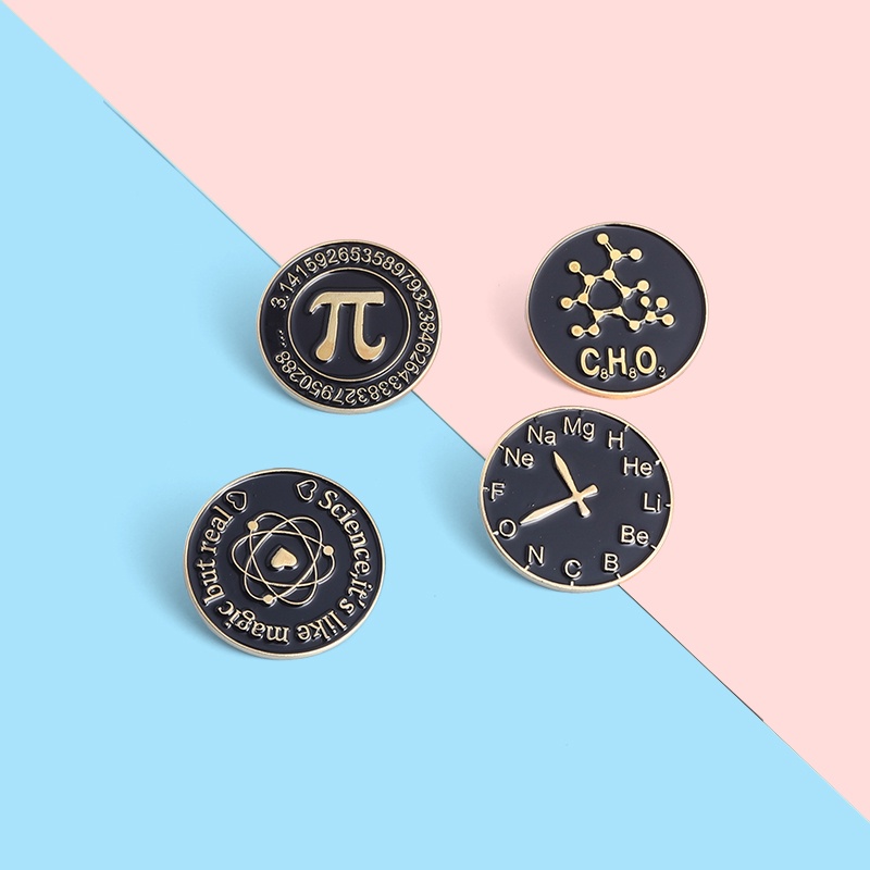 Bros Pin Enamel Desain Simbol Atom Tabel Periodik Untuk Hadiah Guru