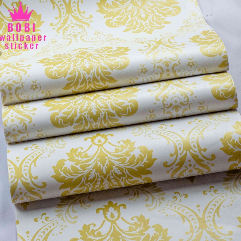 Wallpaper Sticker 5240 Motif Batik Kuning / Wallpaper Sticker Merk BOBI