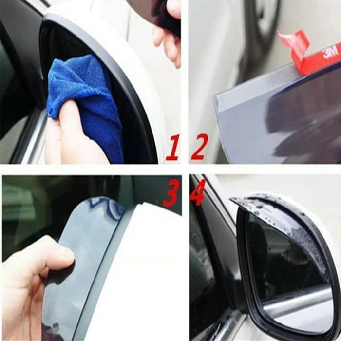 talang air spion pvc pelindung spion kaca mobil bening anti hujan 2PCS