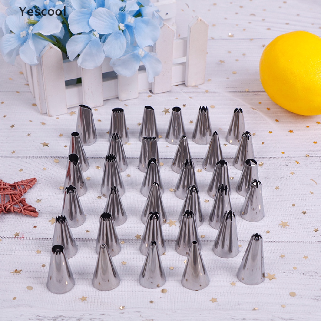 24 / 36 / 48pcs / Set Kotak Alat Nozzle Icing Piping Bahan Stainless Steel Untuk Dekorasi Kue