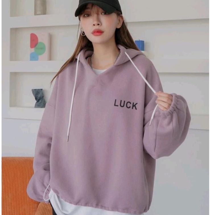 SWEATER HOODIE WANITA - LUCK HOODIE SWEATER - HODIE - HOODIE WANITA