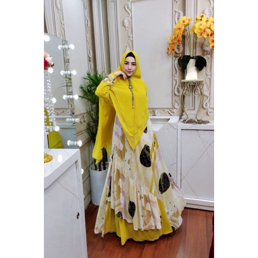 Vania Series ORI by Syafeera Syar'i / Gamis Set Syar’i / Gamis Pesta Mewah / Baju Syar'i Terbaru / Fashion Muslimah Branded / Dress Muslimah Branded-4