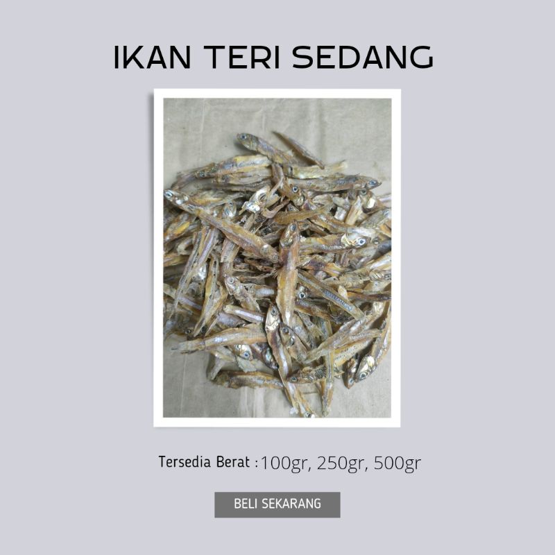 

IKAN TERI KERING UKURAN SEDANG TERGURIH 100gr/250gr/500gr