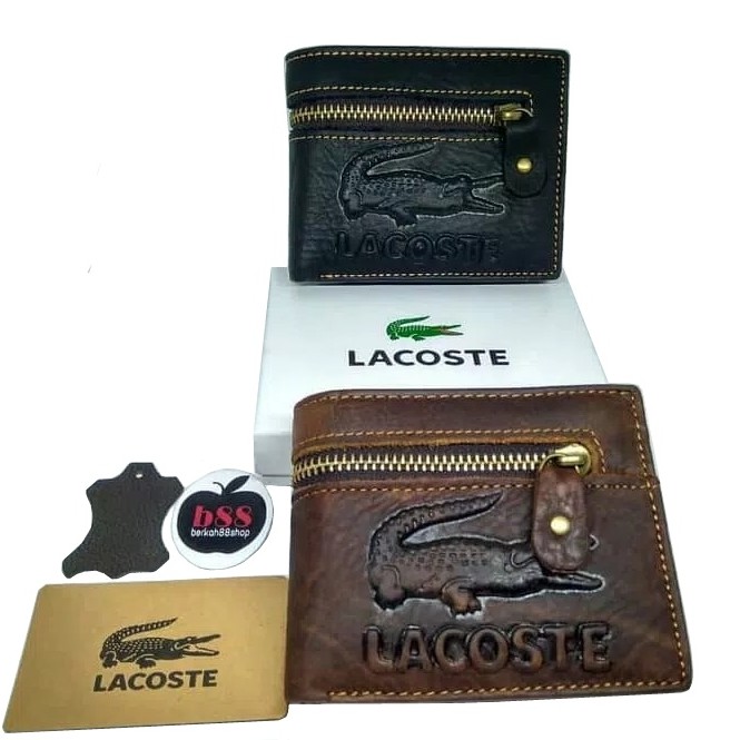 Dompet Kulit Pria LC 804  Lipat Asli Kulit Sapi Tambahan Resleting