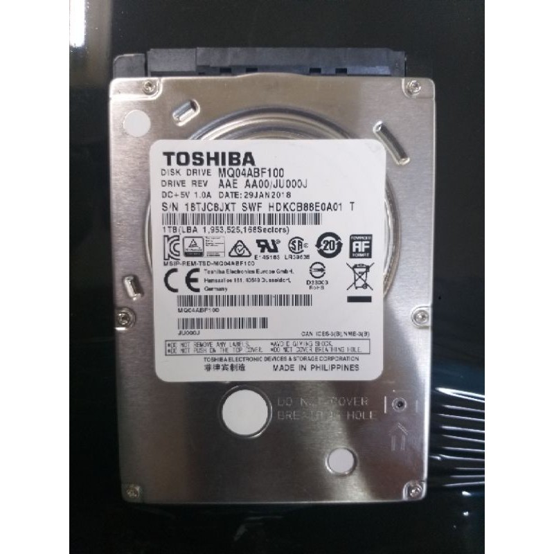 Harddisk sata 1TB 2.5 slim.