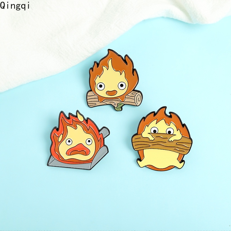 Bros Pin Enamel Desain Kartun Anime Fire Demon Cassifah Kastil Bergerak Untuk Hadiah Anak