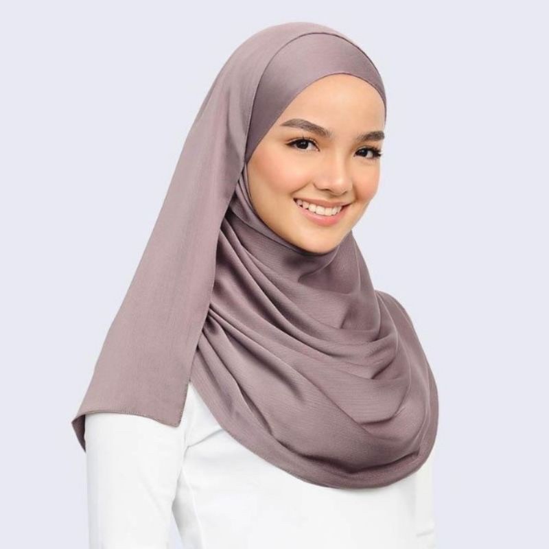 Pashmina Malay Silk Texture Premium Shawl Rayya Silk-Misty Taupe