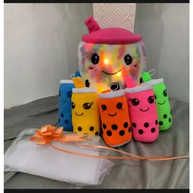 20%boneka boba rainbow LED induk nyala anak 5 warna warni free jaring