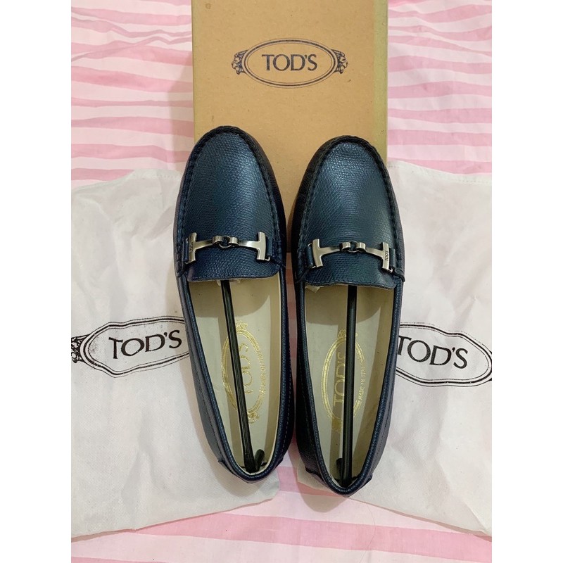 Sepatu flat shoes TOD'S ORIGINAL DARK NAVY PRELOVED