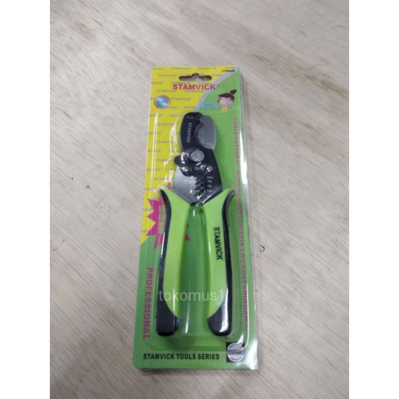 WIRE CUTTER PLIERS / POTONG KABEL LISTRIK 8&quot;/TANG KUPAS KABEL WIRE STRIPPER STAMVICK