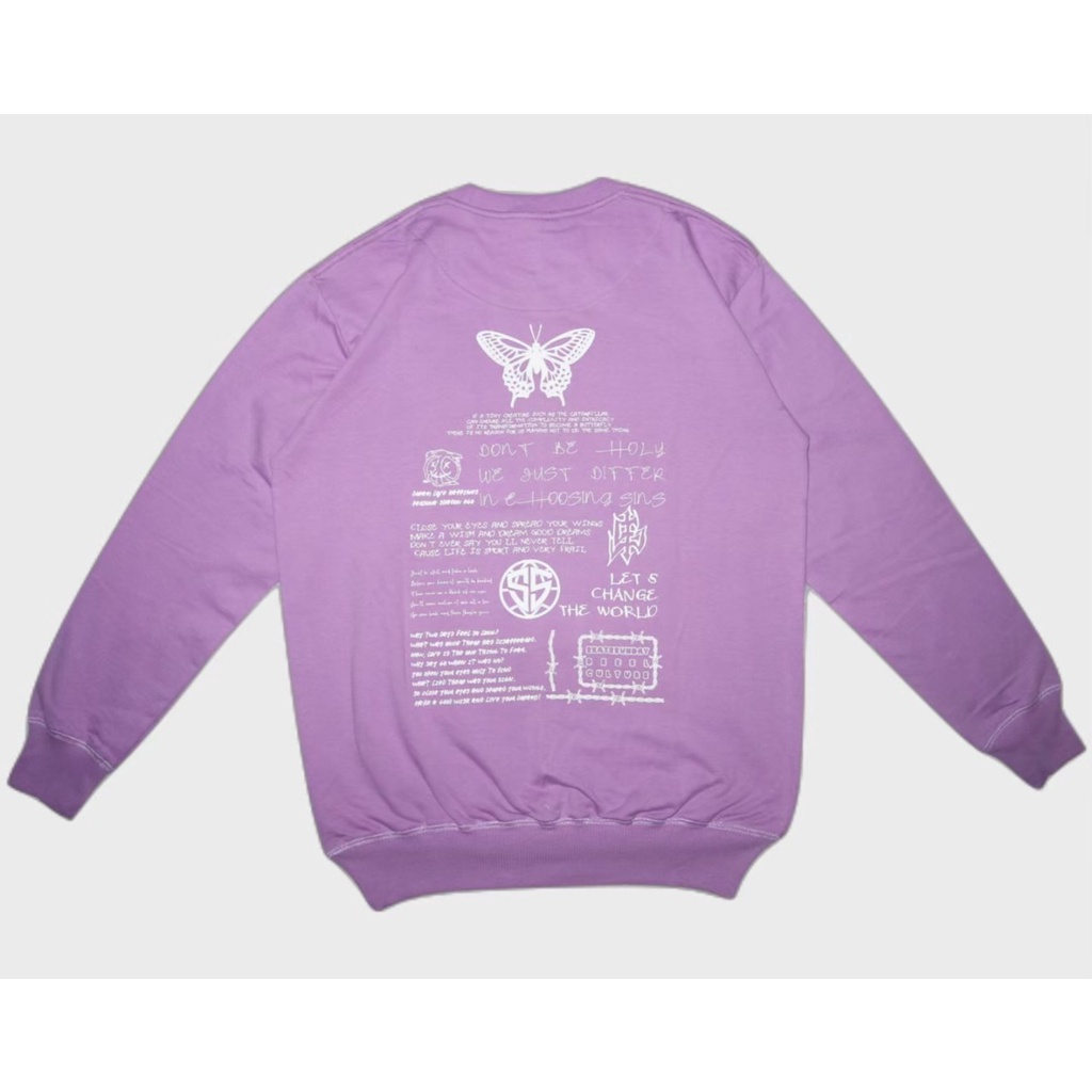 Jaket Sweater Crewneck SUNDAY GID – Purple Edition Fashion Trendy Casual Pria Good Brand Quality Stylish