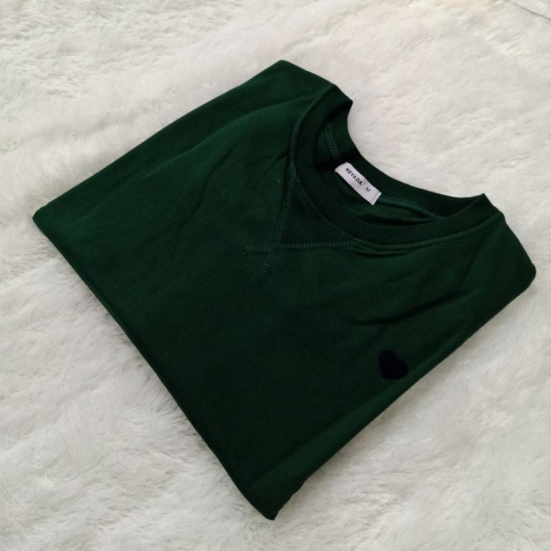 SWEATER NEVADA CEWEK POLOS // Sweater Oversize-Hijau botol
