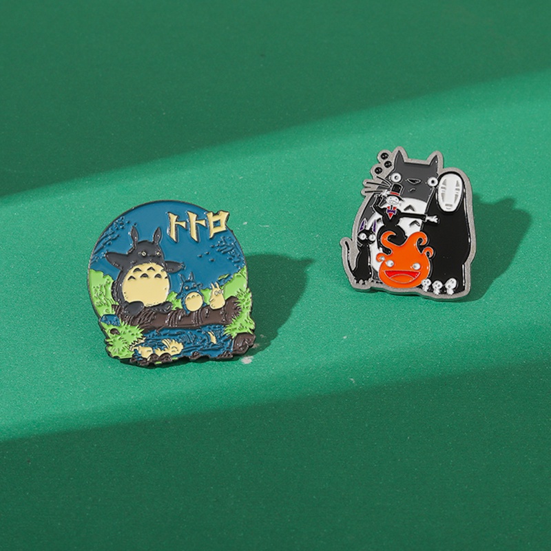 Bros Pin Desain Anime Totoro Howl 's Moving Castle 12 Gaya Untuk Aksesoris Pakaian