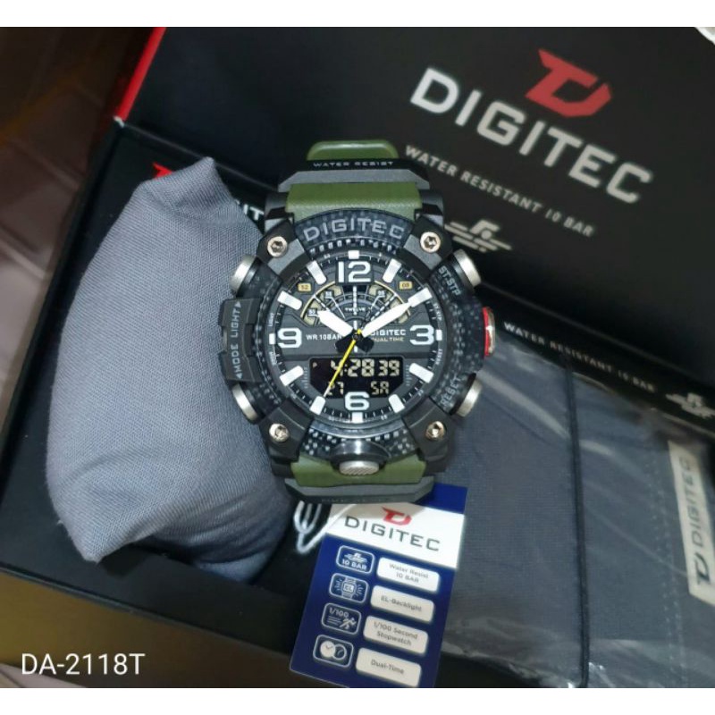 Jam Tangan Pria Digitec Original DA-2118T Tahan Air Bonus Dompet Exclusive