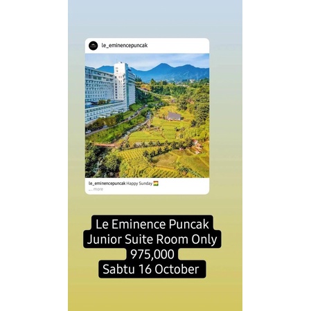 Voucher Hotel Le Eminence Puncak