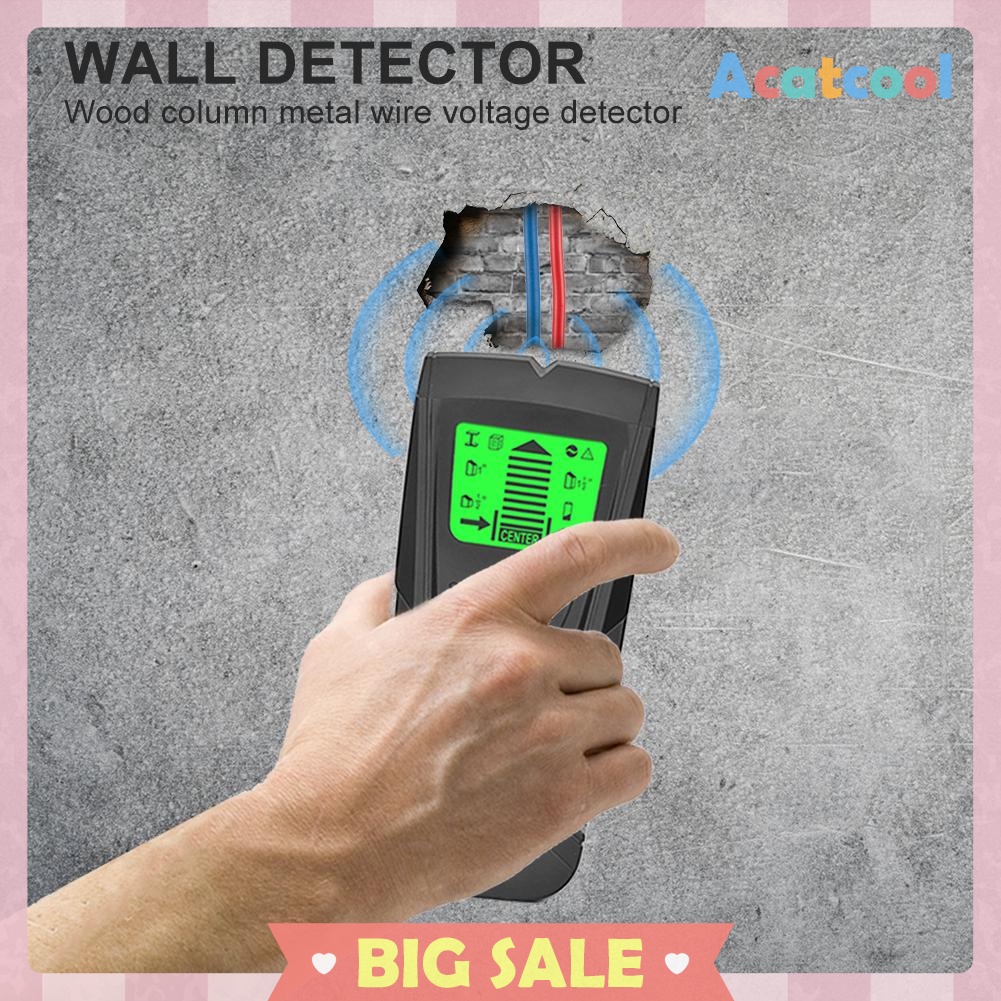 Metal Finder Wood Studs Detector AC Voltage Live Wire Detect Wall Scanner