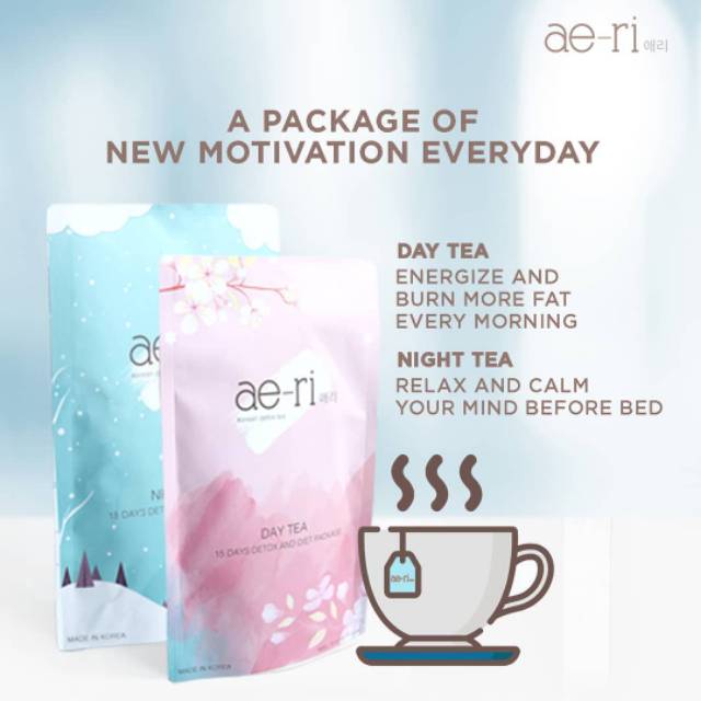 Ae-Ri Detox tea Korean diet 15days 1paket sudah termasuk yg Day & Night tea nya.