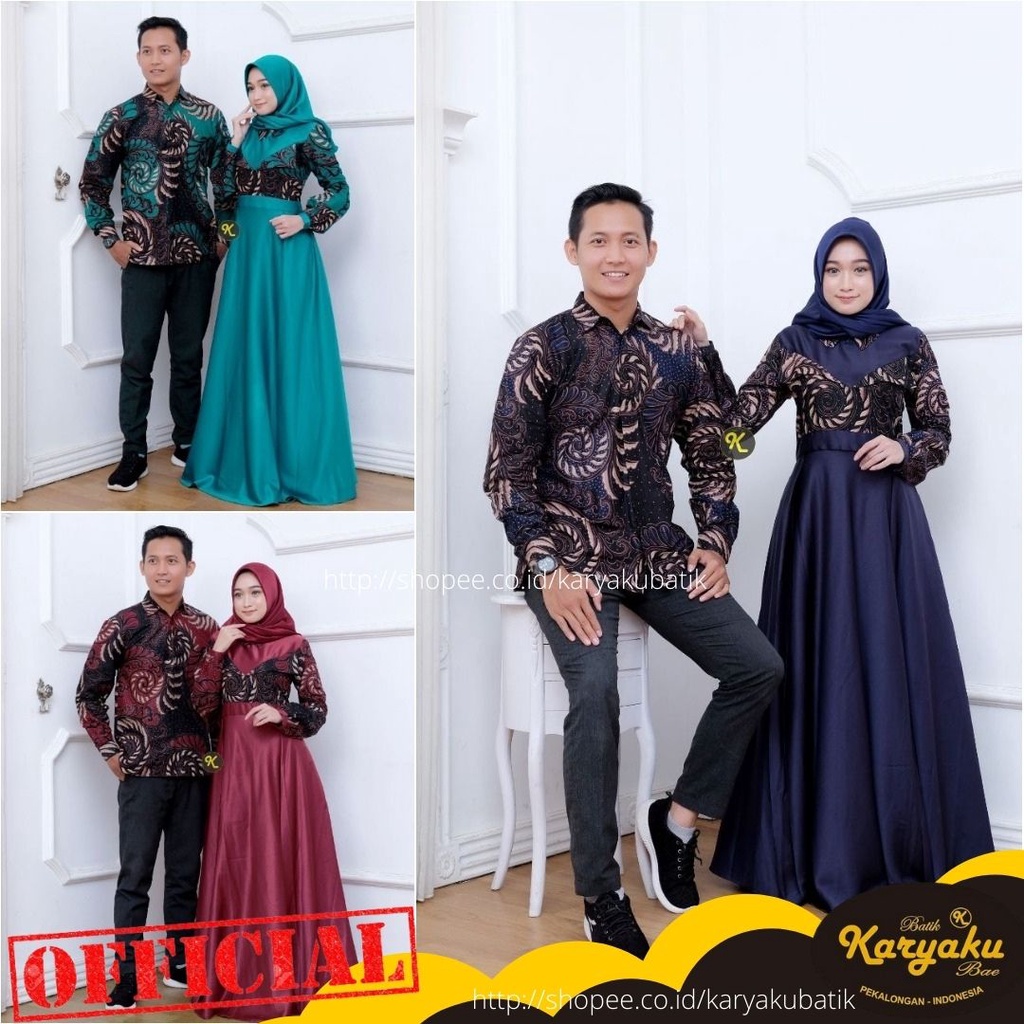 Baju Couple Pasangan Terbaru 2021 Batik Gamis Kebaya Kapel Keluarga Suami Istri Batik Barokah