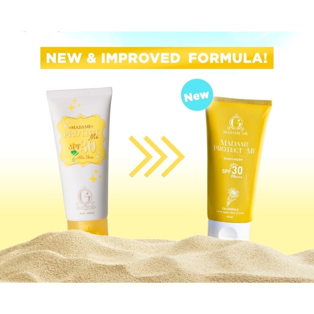 ✿ MADAME ✿ MADAME GIE SUNBLOCK PROTECT ME SPF 30 SUNSCREEN CALENDULA TINTED BPOM