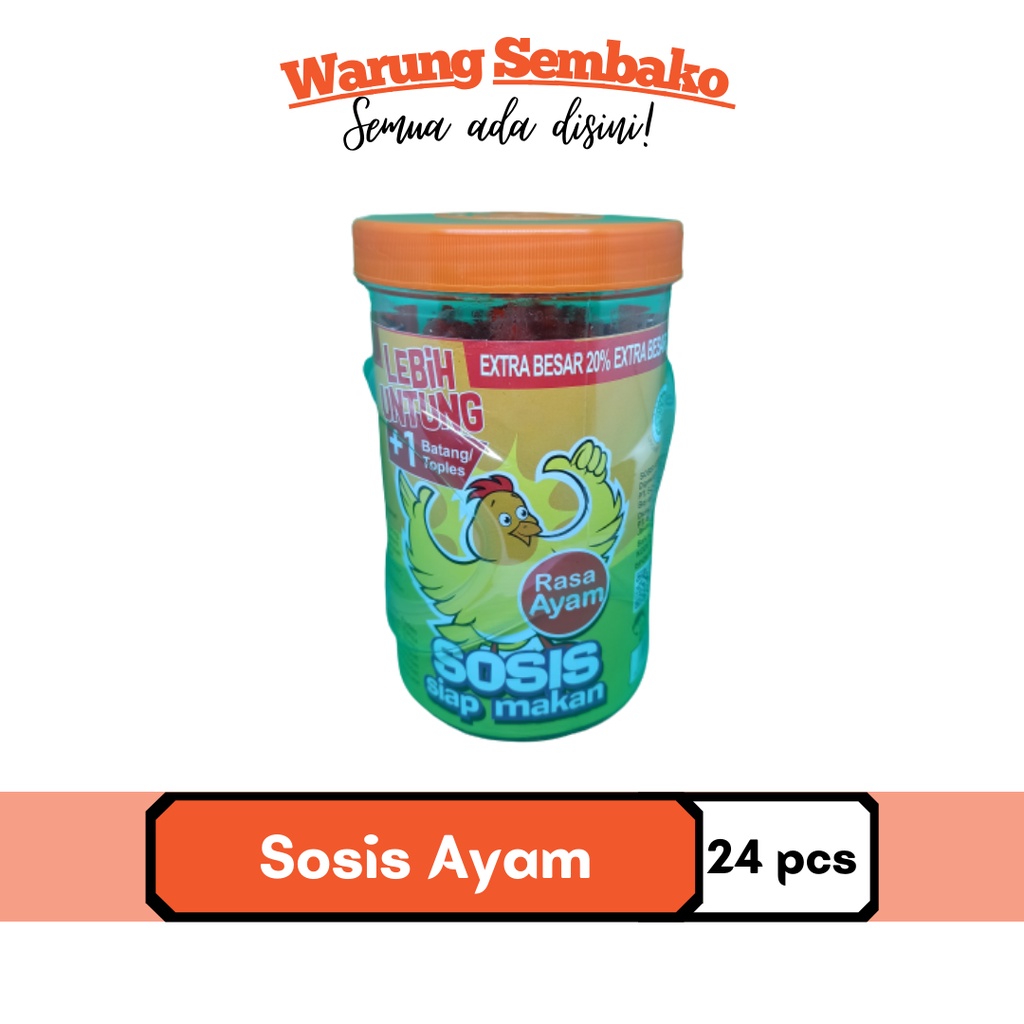

Snack Sosis So Nice Siap Makan ( Sapi / Ayam) Toples isi 24 pcs