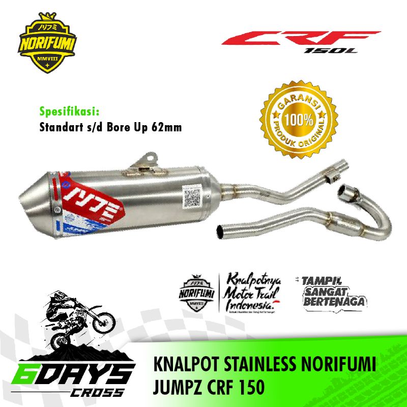 KNALPOT NORIFUMI STAINLESS JUMPZ CRF 150