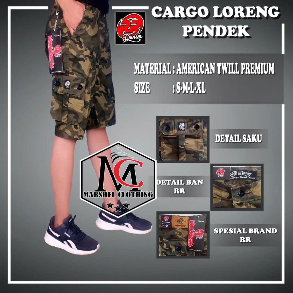 RCL - Celana Pendek Pria Distro Cargo Pendek Loreng Original S.M.L.XL 27 s/d 34