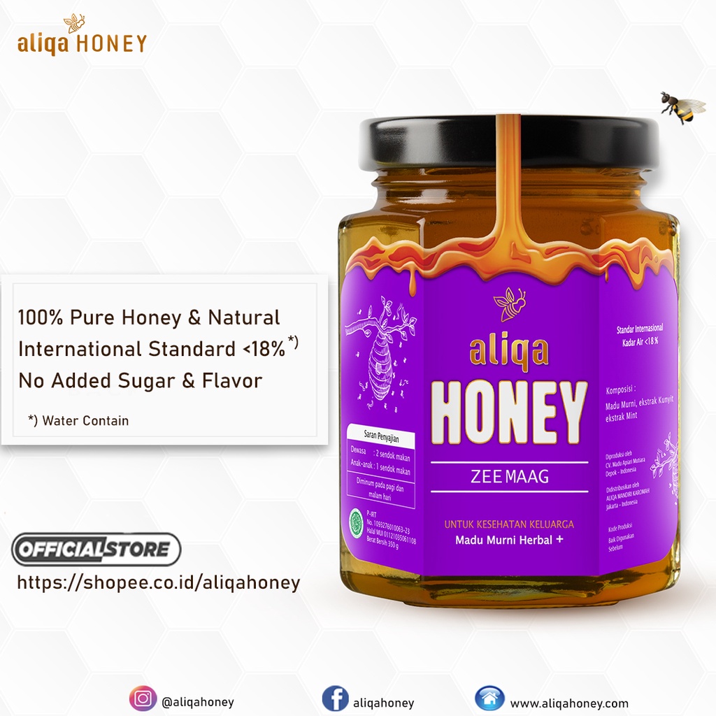 

ALIQA HONEY Madu ZEE-MAAG Ekstrak Kunyit dan Ekstrak Mint 350g