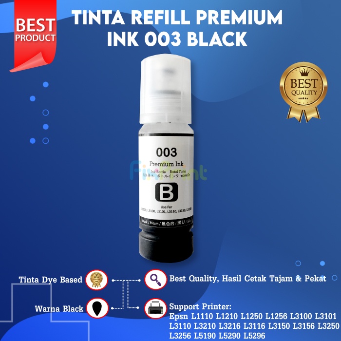 Tinta Botol 003 001 Refill Epson L1110 L1210 L3110 L3210 L3150 L4150 L4160 L5190 L6160 L6170 L6190