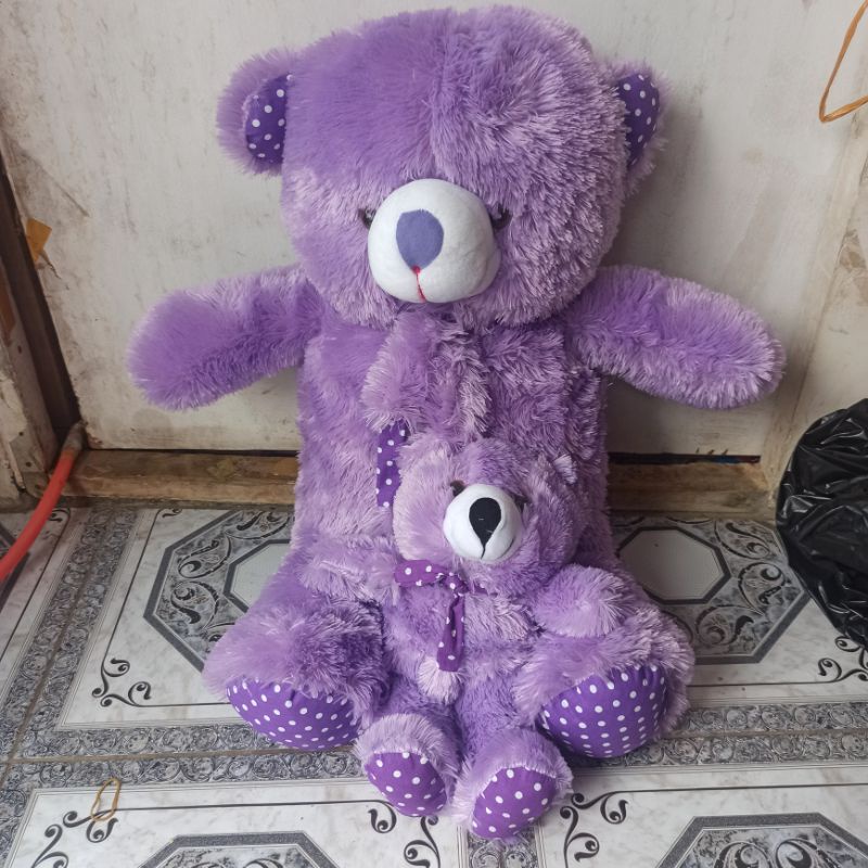 boneka Teddy bear Syal XL 75CM  beranak 1