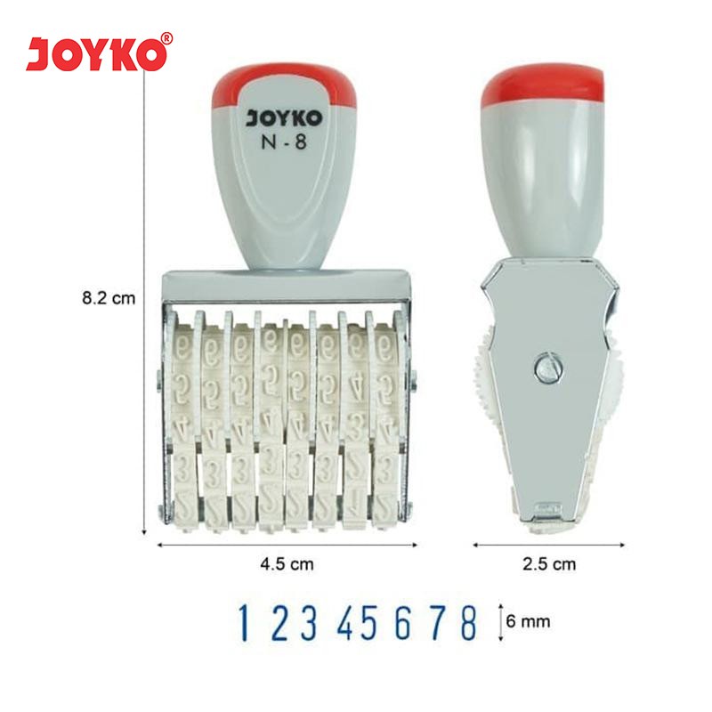 Joyko N-8 Number Stamp [8 Digits] # Silver