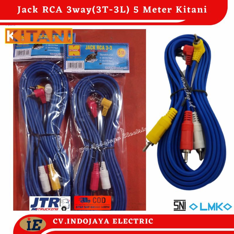 Kabel RCA Audio-Video (3 To 3) Kitani 5 Meter