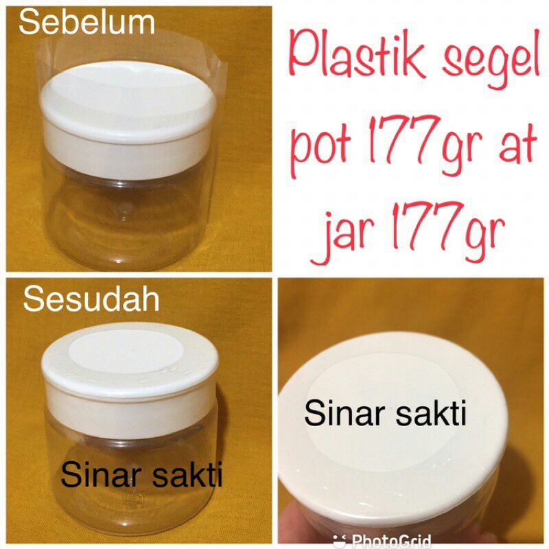 plastik segel pot jar 125ml plastik shrink wrap pvc