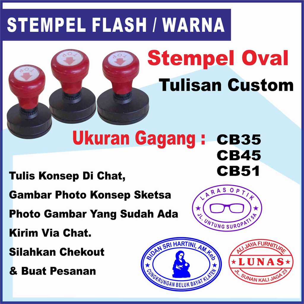 

Stempel Warna Oval Stempel Flash Otomatis