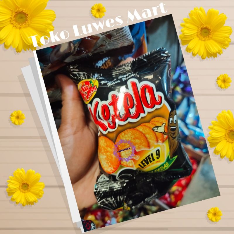 kriptos ketela level 9 pedas isi 10pcs-kripik pedas-makanan ringan-snack jadul-jajanan jadul