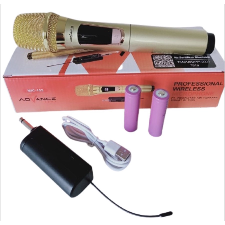 COD Microphone wireless Advance 103 Mic Karaoke Single Tanpa Kabel //MIC SALON AKTIF//MIC WIRELESS ADVANCE 103 PROFESSIONAL/MIC KARAOKE ADVANCE 103 TERMURAH