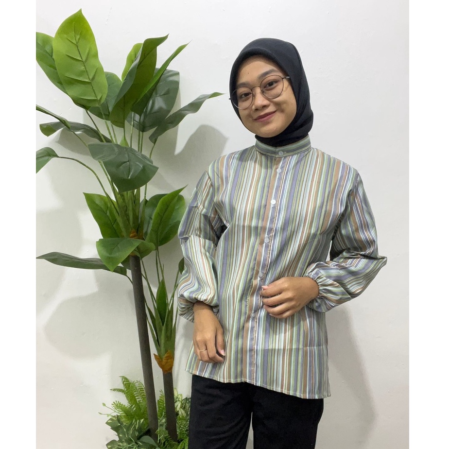 Sallo Blouse Stripe | Baju Wanita Terbaru