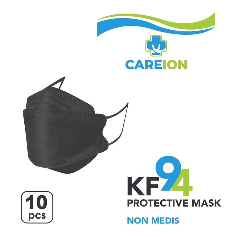 10 Pcs Masker KF94 Korea 4 Ply / KF94 Hitam / KF94 Abu Abu / Masker Medis Wemask