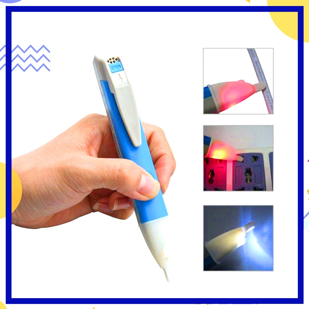 Taspen Alat Cek Pendeteksi Arus Aliran Listrik Ac Tanpa Sentuh Tespen Voltalert Test Pen Non-contact Voltage Sound Alert Detector 90v-1000v