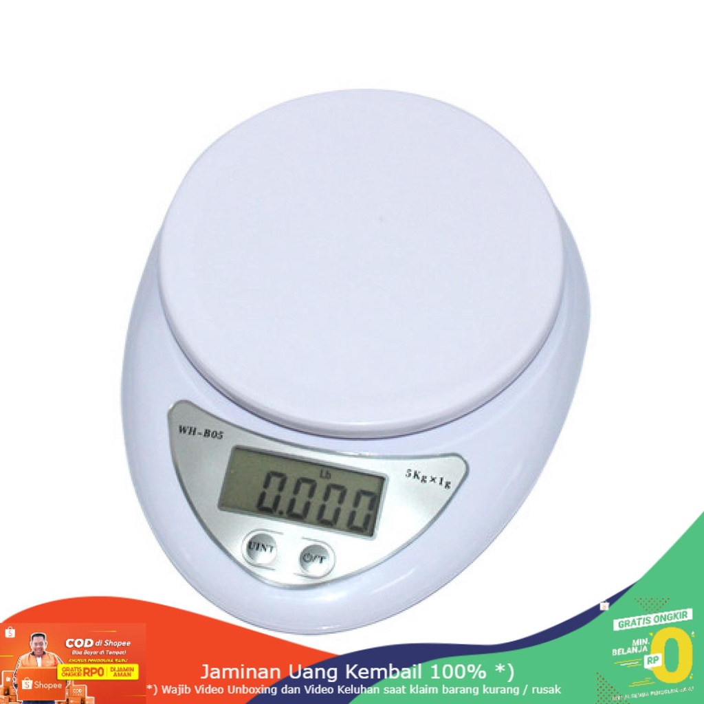 (BISA COD) RVOSTR  Digipounds Timbangan Mini Electronic 5Kg 1G / - WH-B05