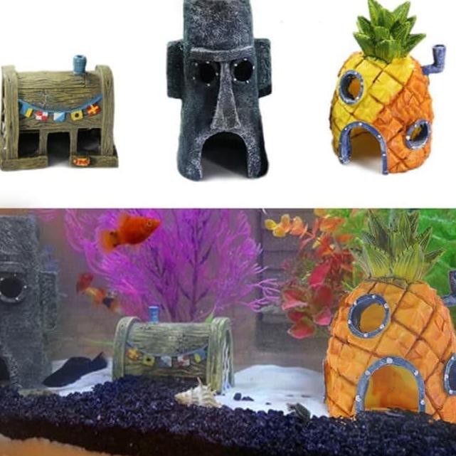 Ornamen Dekorasi Rumah Nanas Spongebob Squidward Krusty Krab