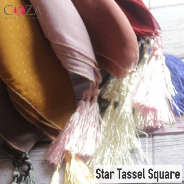SEGIEMPAT COTTON STAR TASSEL SQUARE COZAHIJAB / Coza Batik
