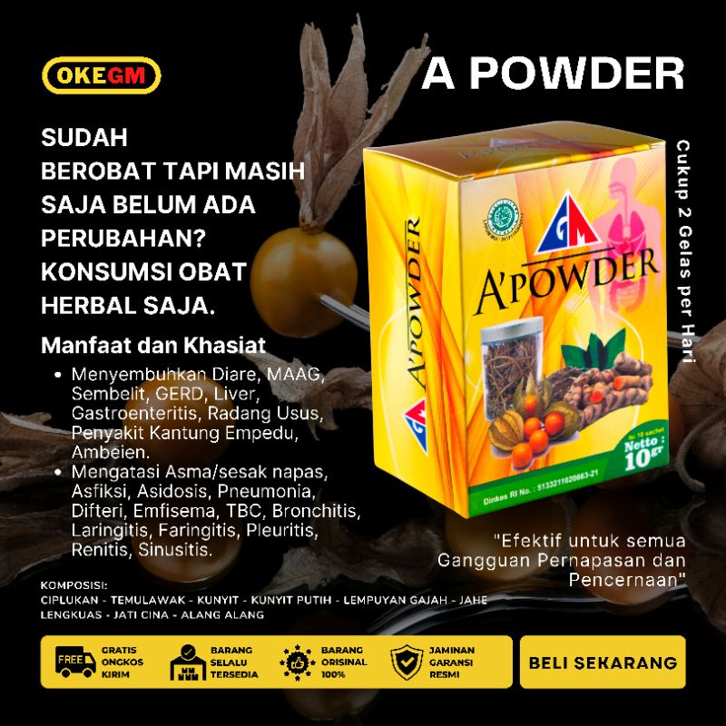 

A POWDER | Efektif untuk Gangguan Pernapasan dan Pencernaan
