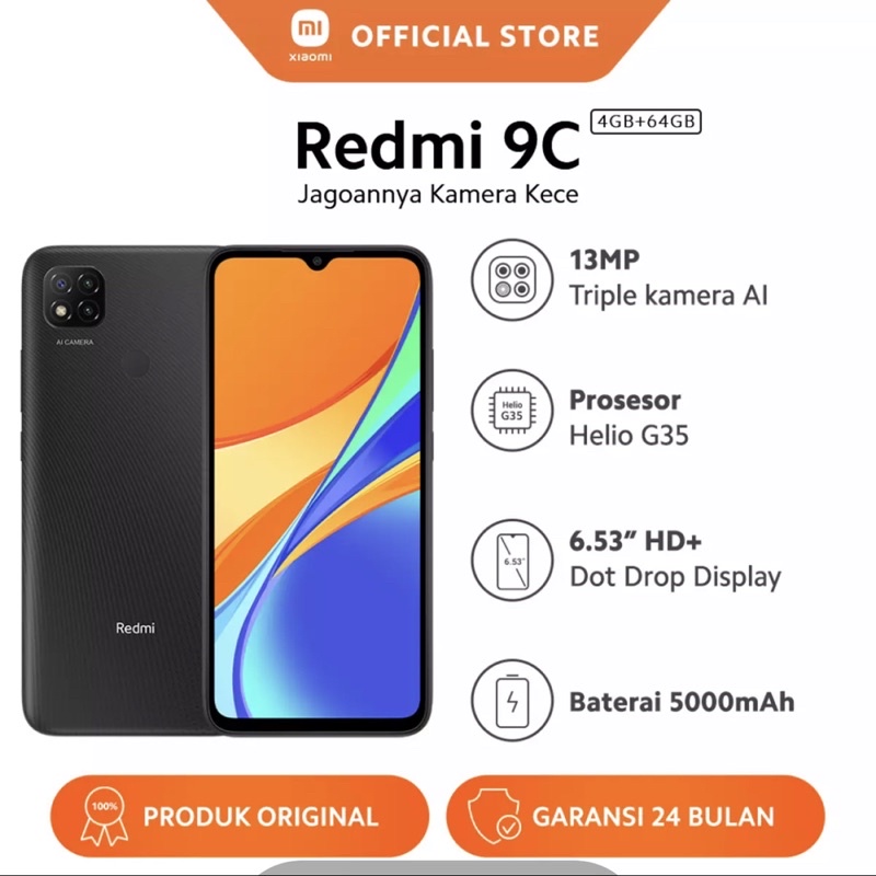 Xiaomi Redmi 9c 4/64gb- 3/32gb Garansi Resmi-1