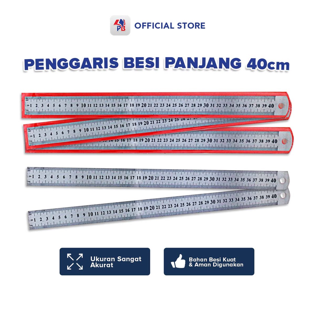 

Penggaris Panjang Besi 40 Centimeter Stainless Steel Ruler 16 Inchi Kuat / PB EDUKASI ANAK - PBNB
