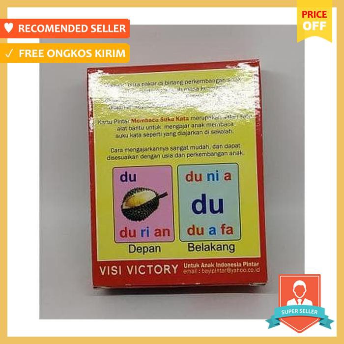 Flash Card Kartu Pintar Belajar Membaca Suku Kata Flashcard Mainan