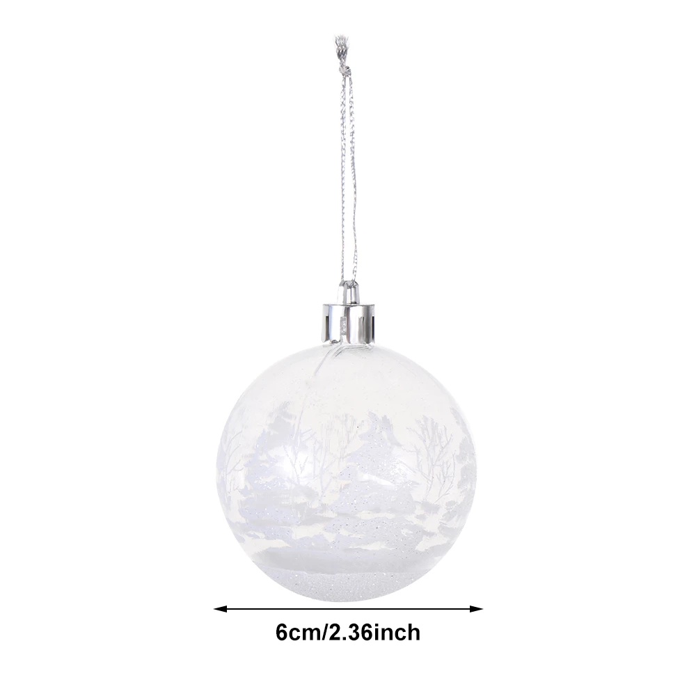 [Christmas Products] 6Pcs/Set Plastic Painted Clear Christmas Balls Ornaments