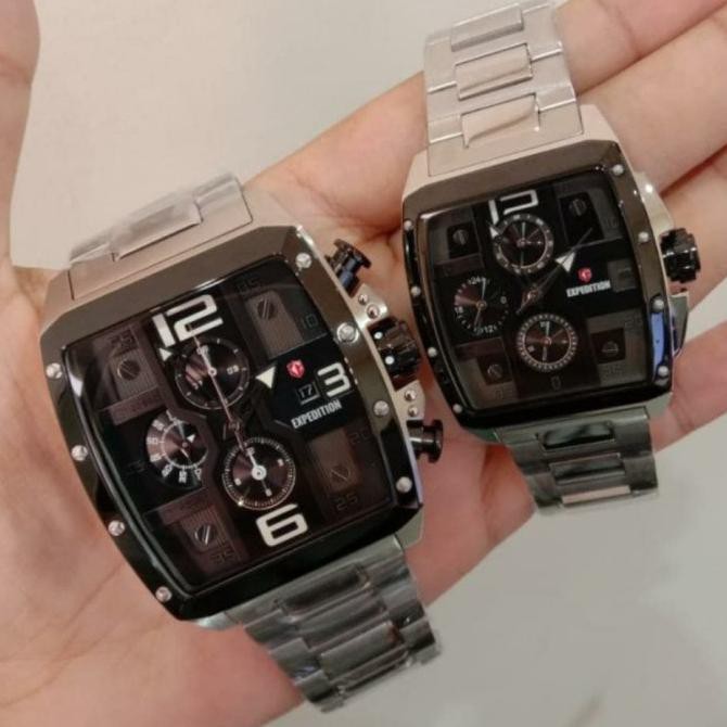 Jam Tangan Couple Expedition E6636 6636 Silver Black Original Andini.Marketplace