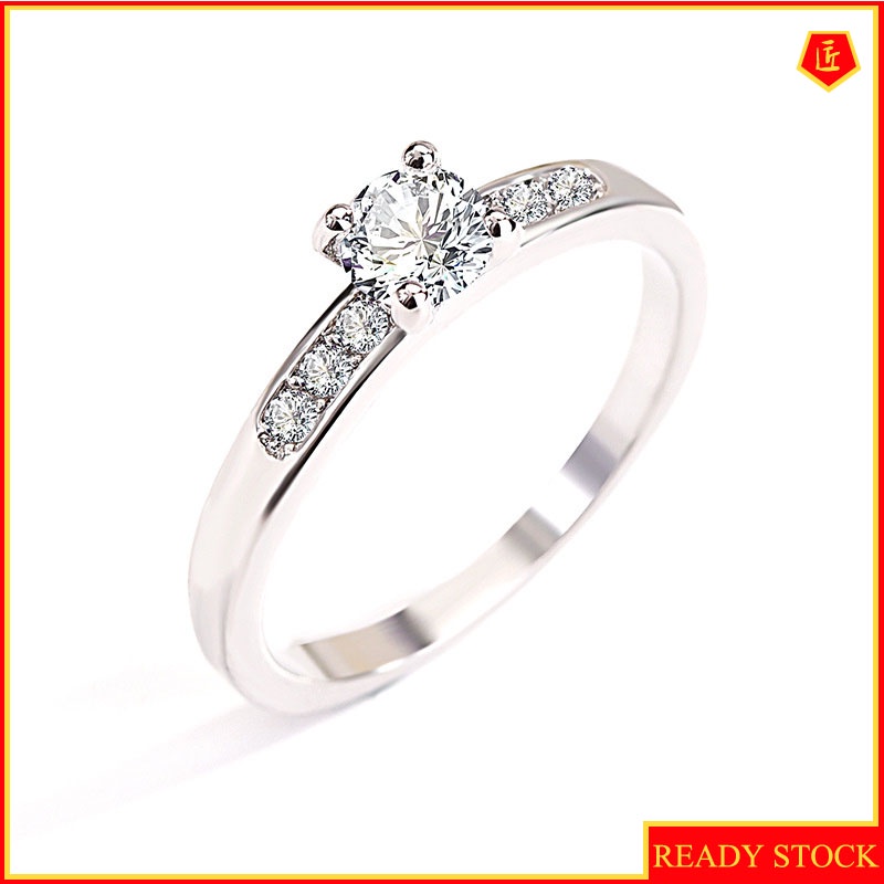 [Ready Stock]Simple Single Rhinestone Ring Women's Korean-Style Fashion Elegant