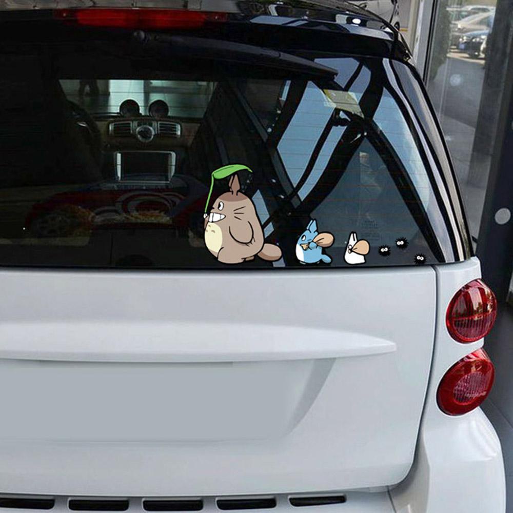 Lanfy Stiker Mobil Kreatif Penutup Goresan Totoro Aksesoris Kaca Depan Sticker Reflektif