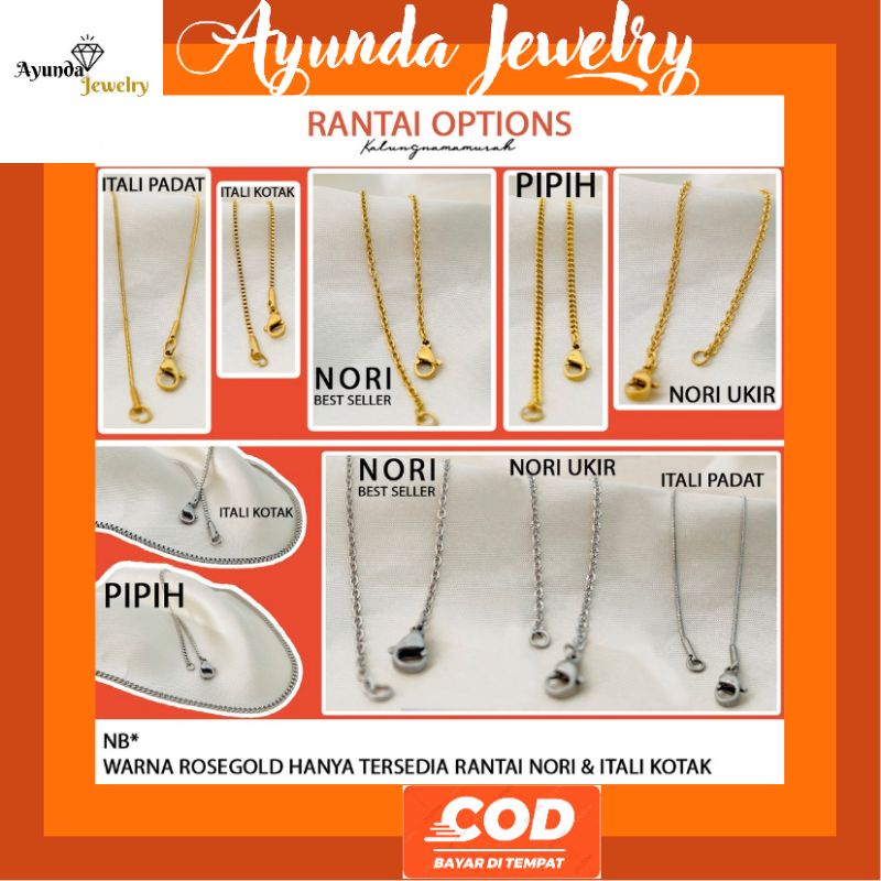 kalung Nama Titanium anti karat kalung custom kalung wanita